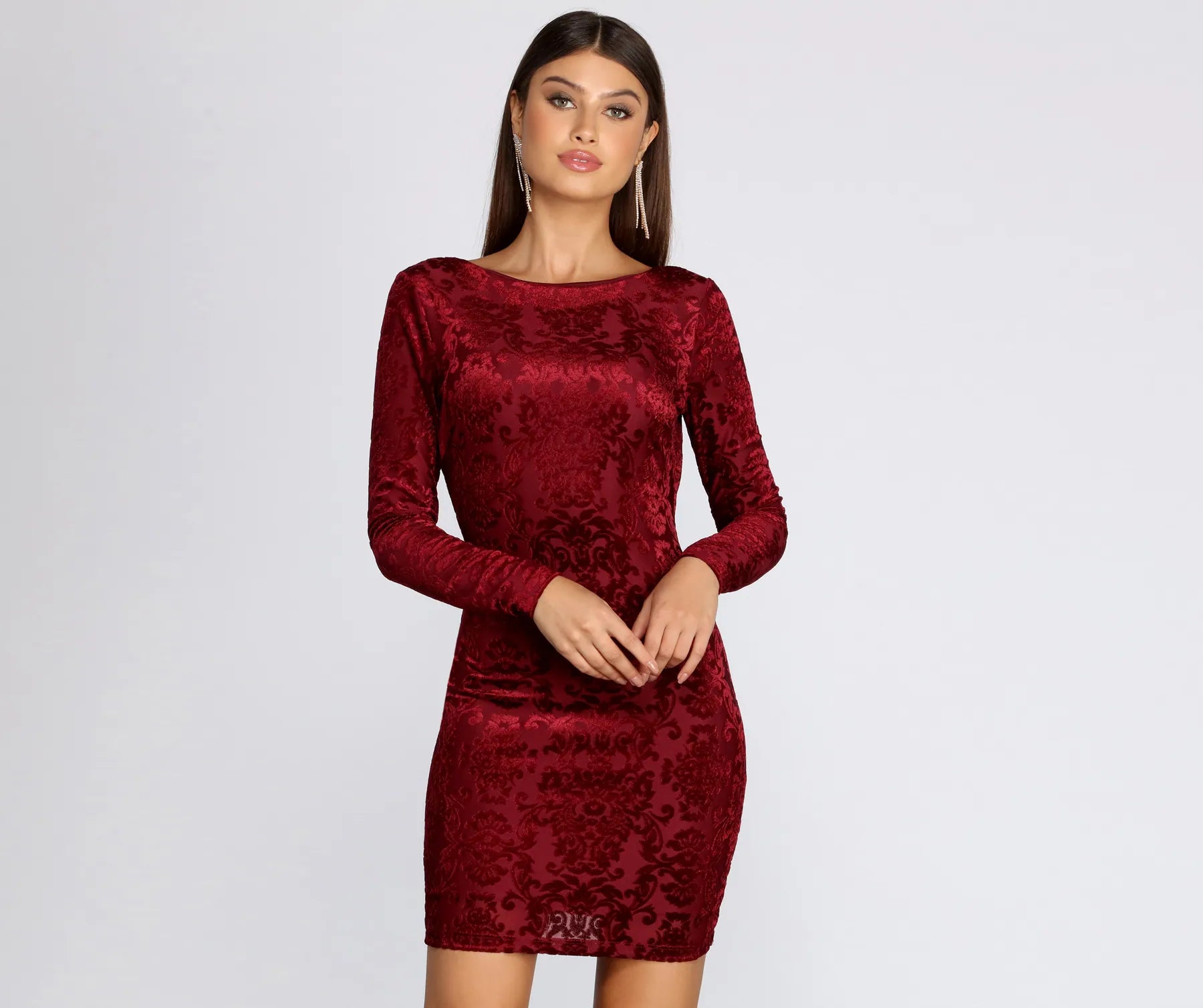 stylish Mimi dresses for teenagersVividly Velvet Burnout Mini Dress