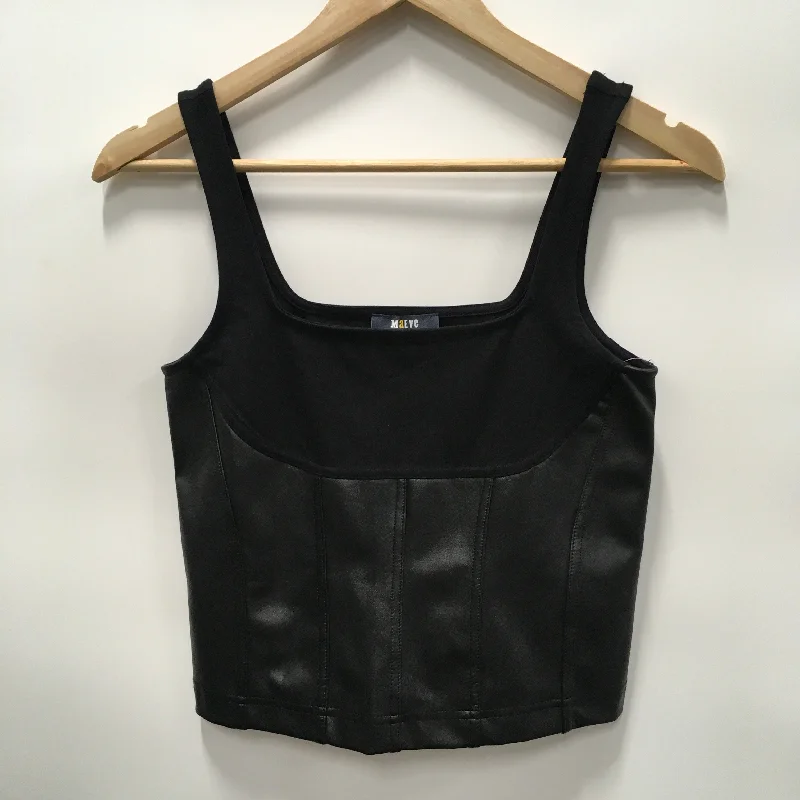 women's tops with ruffled hemsBlack Top Sleeveless Maeve, Size Xxs