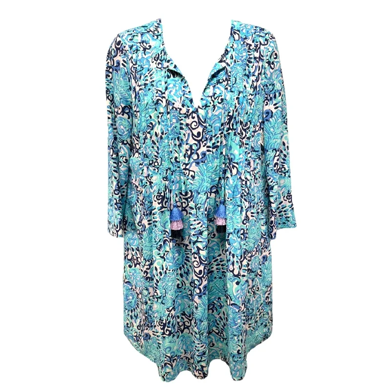 women's glam dressesMarilina Tunic Dress in Light Aqua Spritz Designer Lilly Pulitzer, Size XS