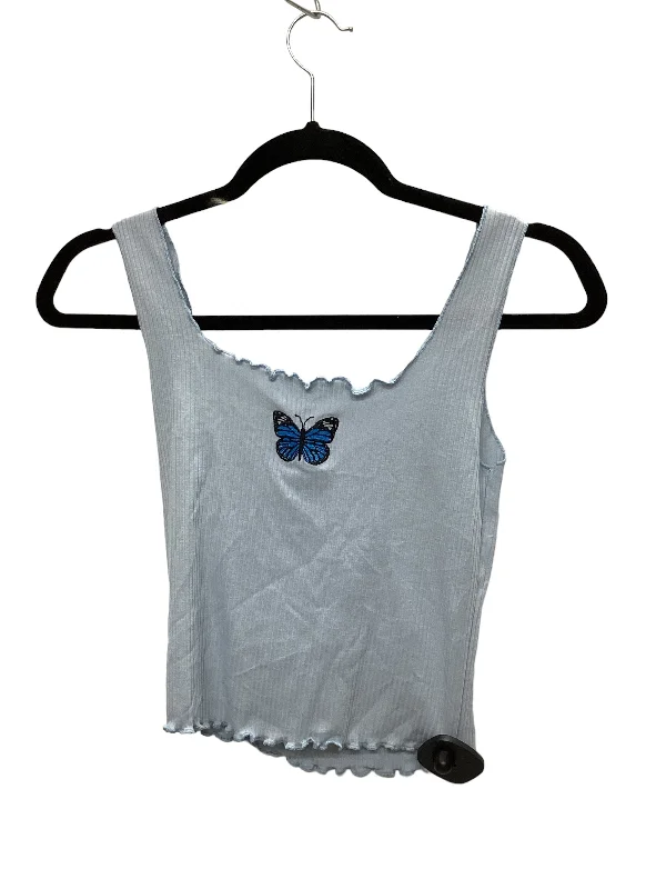 breathable women's tops for summerBlue Top Sleeveless Caution To The Wind, Size S