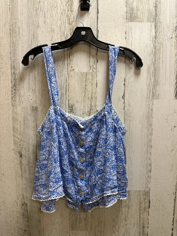 women's tops for those who want to show off their figure in a flattering wayBlue Top Sleeveless Free People, Size M