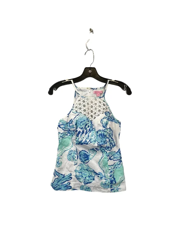 women's tops for those who want to create outfits that are both unique and memorableBlue Top Sleeveless Lilly Pulitzer, Size Xs