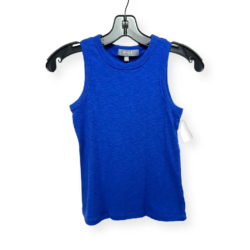 women's tops for casual FridaysBlue Top Sleeveless Marled, Size Xs