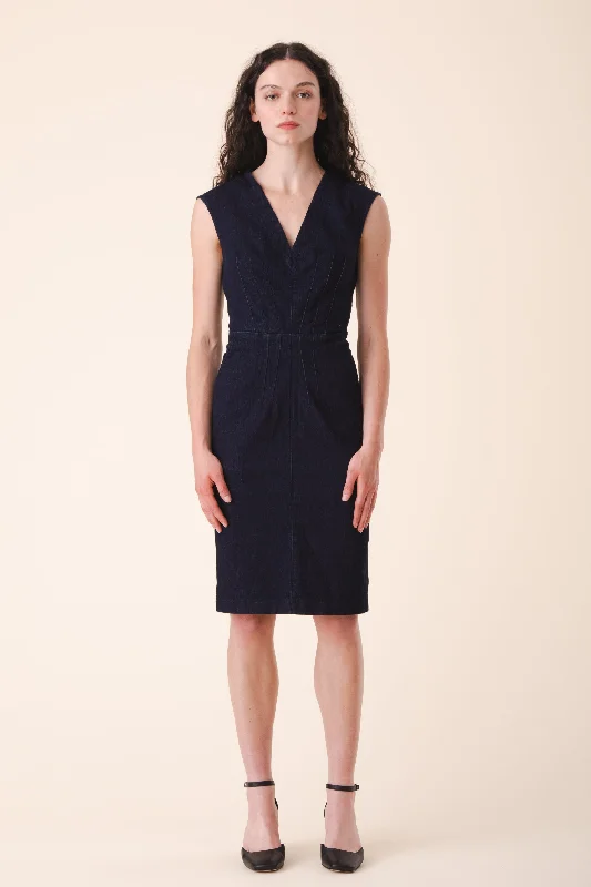 women's bespoke dressesBourbon Street Dress in Denim