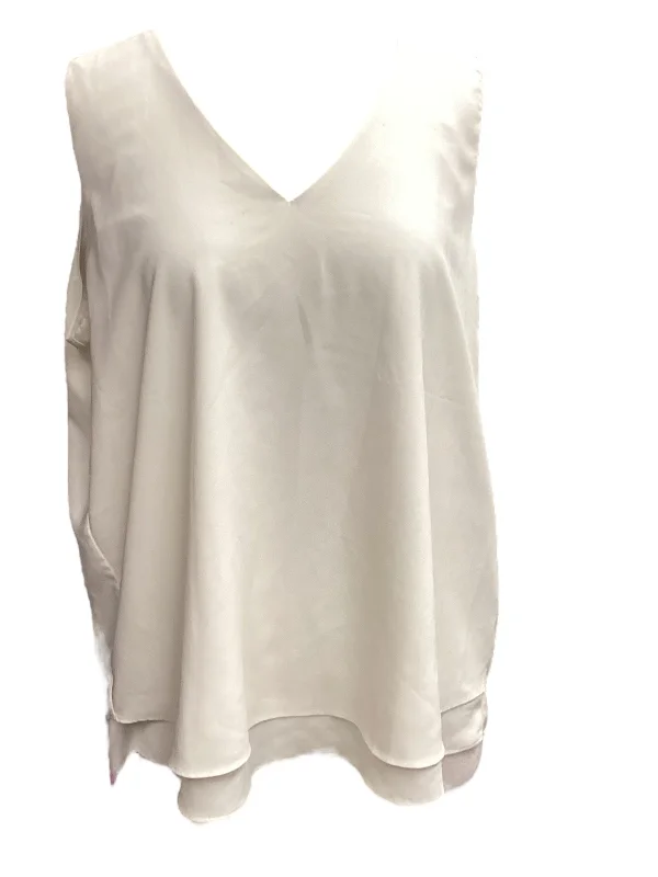 women's tops for picnics in the parkCream Top Sleeveless Ann Taylor, Size Xl