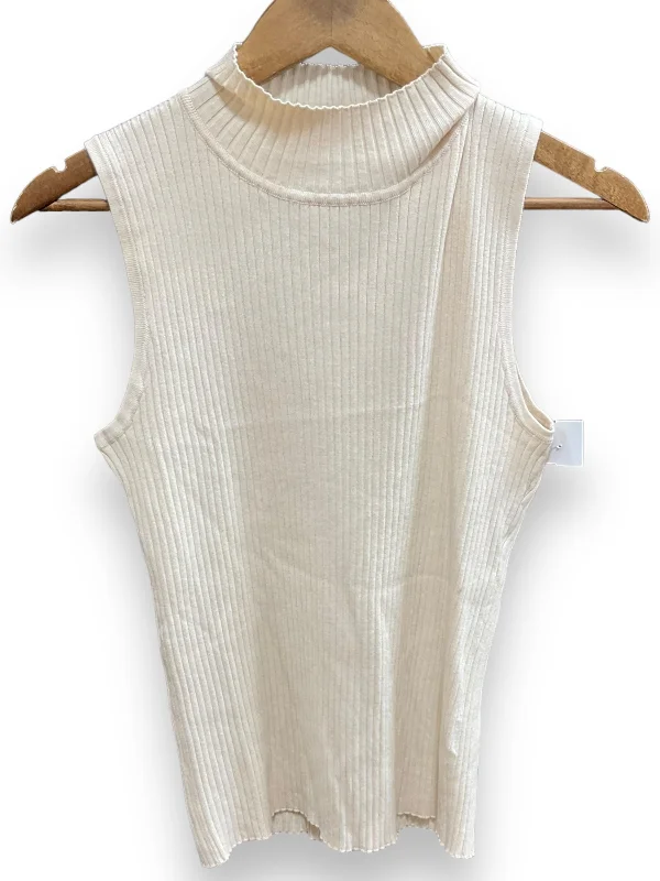 women's tops for those who believe in expressing their individuality through fashionCream Top Sleeveless Basic Ophelia Roe, Size L