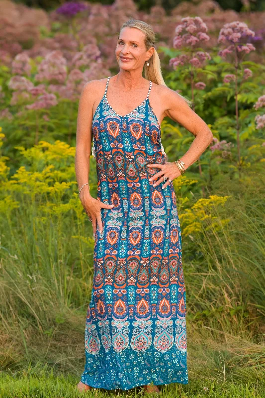 women's travel dressesMozambique Dress / Orange Teal