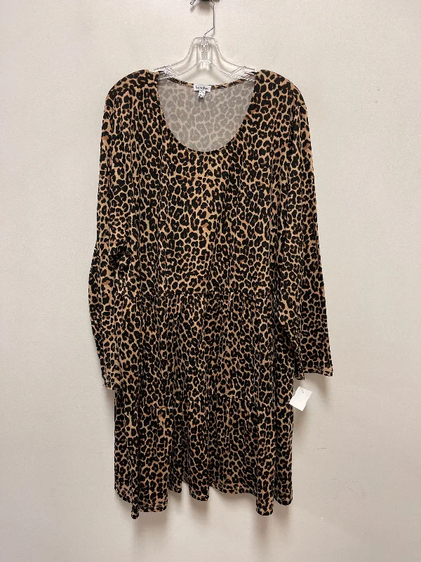 women's eco-friendly dressesDress Casual Short By Love Fire In Animal Print, Size: 4x