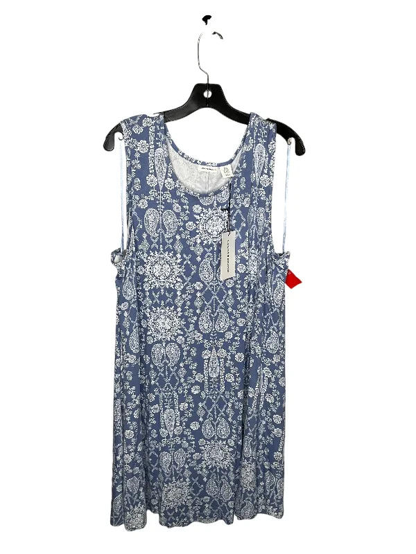 women's boho dressesDress Casual Short By Lucky Brand In Blue & White, Size: 2x