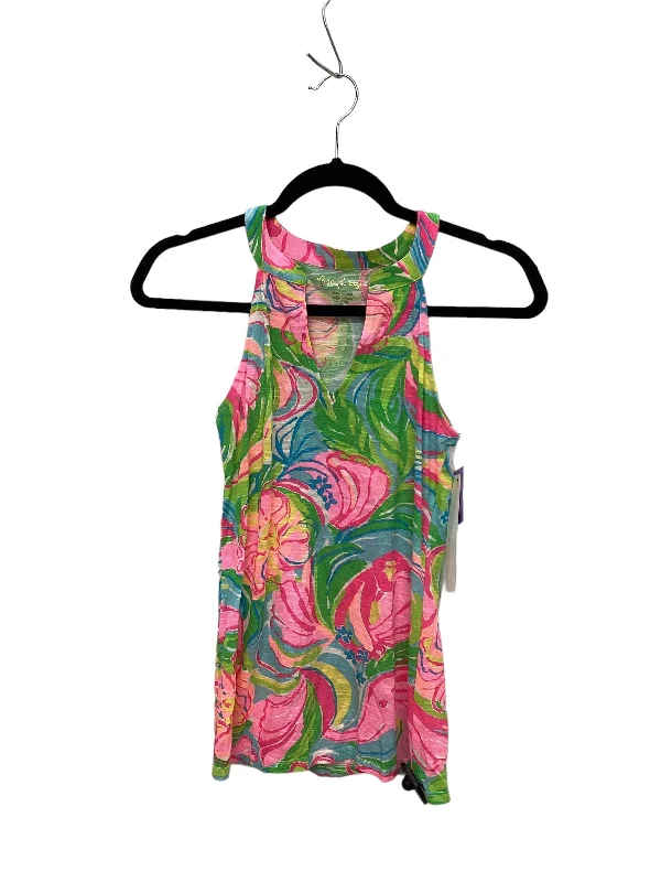 women's tops for black-tie affairsFloral Print Top Sleeveless Lilly Pulitzer, Size Xxs