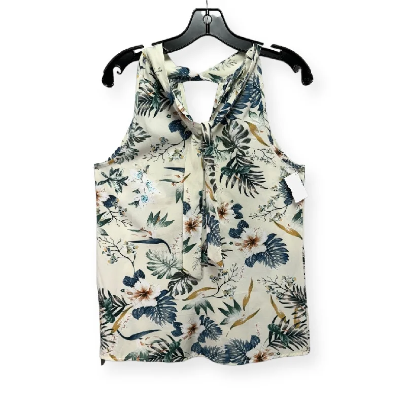 women's tops for creating capsule wardrobesFloral Print Top Sleeveless Unknown Brand, Size S