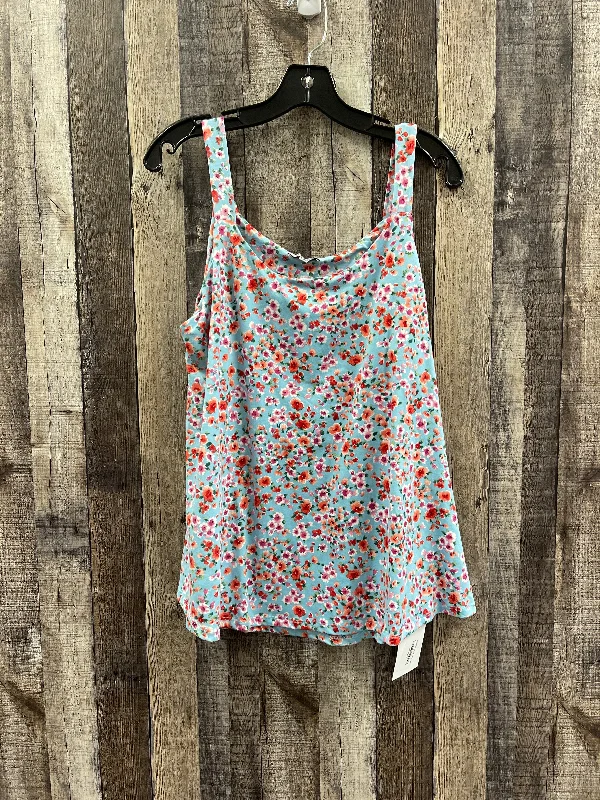 women's tops with bell sleevesFloral Print Top Sleeveless White Birch, Size Xl