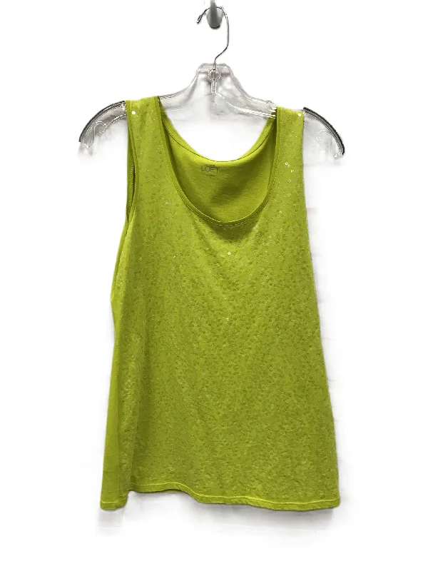 women's tops with embroidery detailsGreen Top Sleeveless By Loft, Size: S