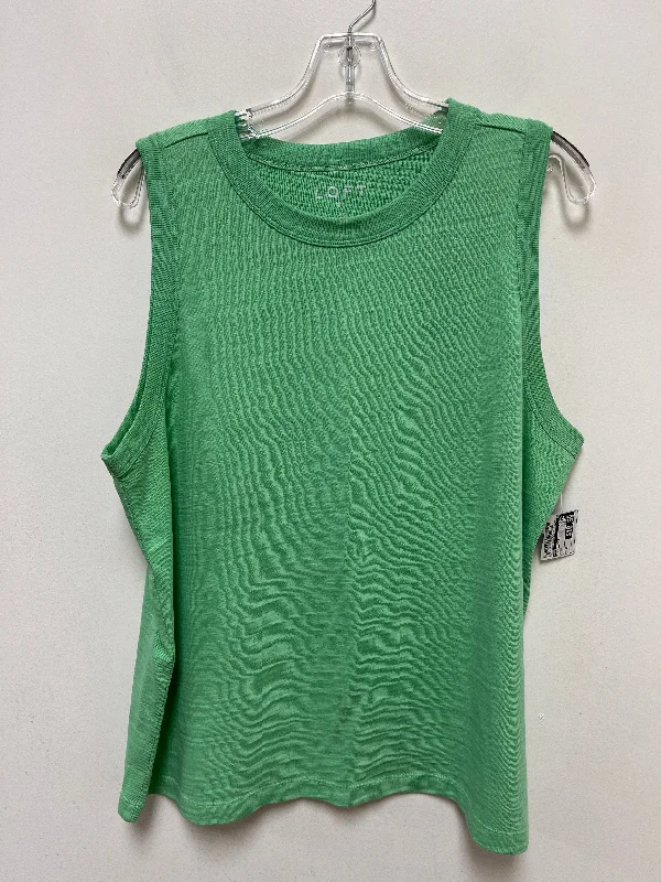 women's stylish topsGreen Top Sleeveless Loft, Size Xl