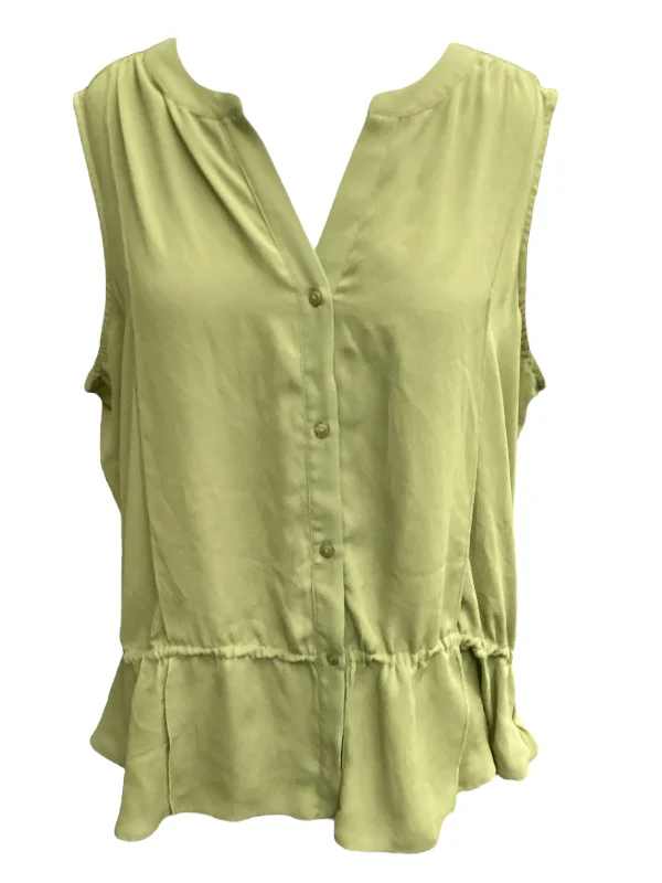 women's tops for summer festivalsGreen Top Sleeveless Loft, Size Xl