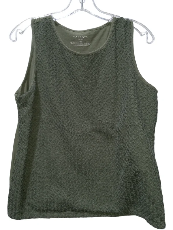 women's tops for mixing and matching with different bottomsGreen Top Sleeveless Talbots, Size Petite  M