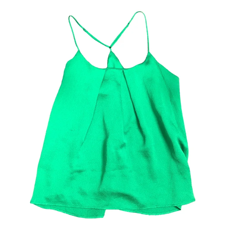 women's tops with cold-shoulder cutsGreen Top Sleeveless Tyche, Size M