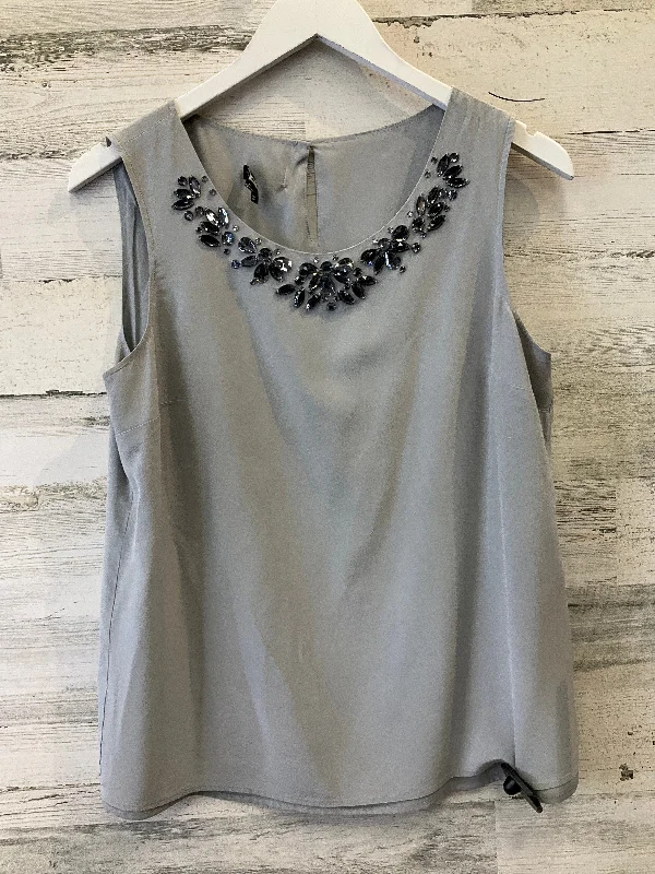 women's tops with cinched waistsGrey Top Sleeveless Talbots, Size M