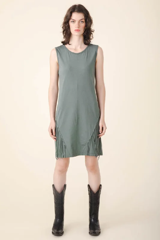 women's stretch dressesHeron Dress in Cool Green