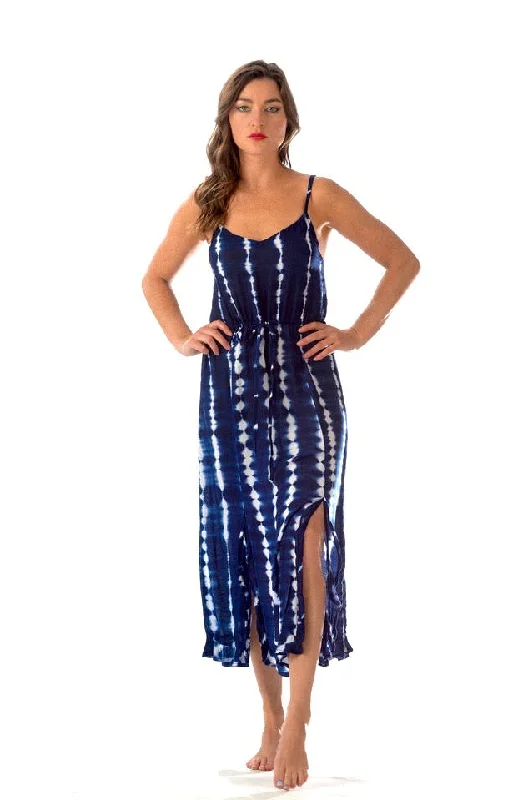 women's empire-line dressesHippie Dress / Navy Tie-Dye