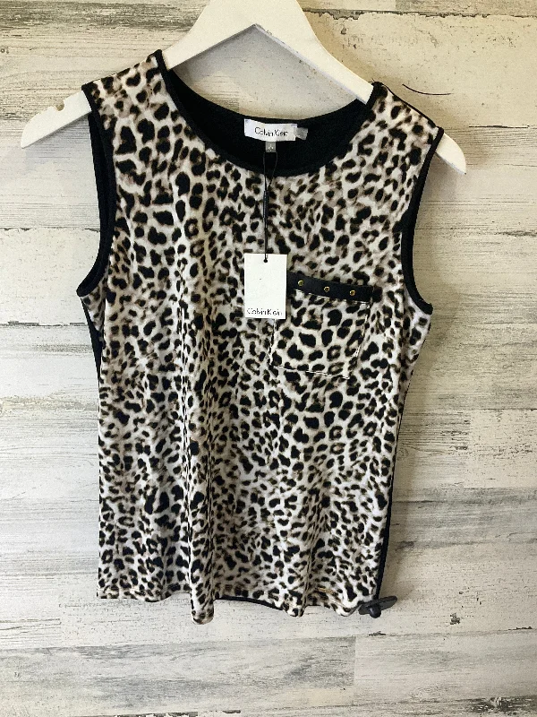 women's tops for those who love to shop for unique findsLeopard Print Top Sleeveless Calvin Klein, Size S