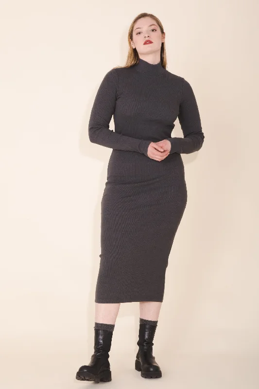 women's handmade dressesMockneck Dress in Graphite