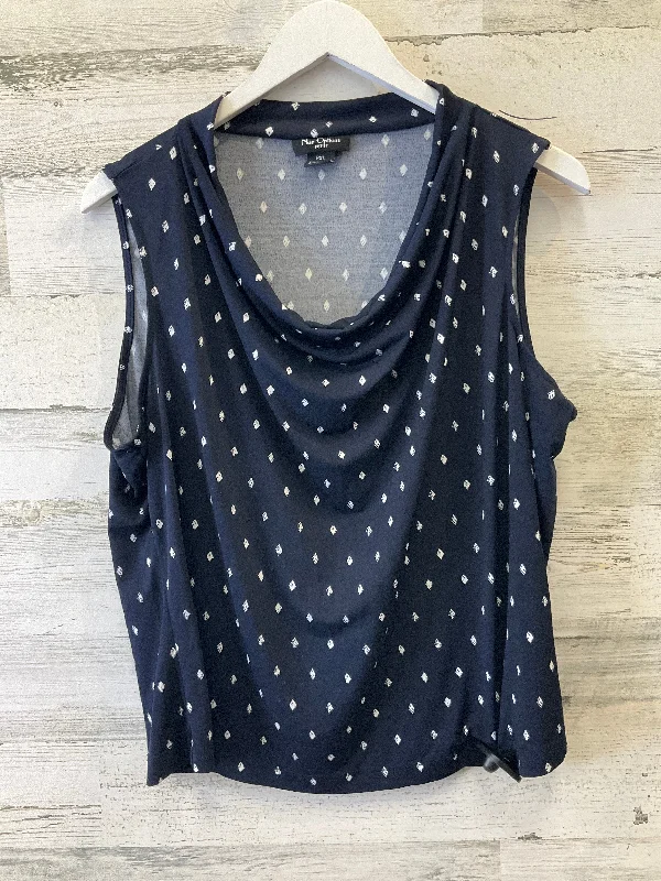 women's tops for those who want to add a personal touch to their wardrobe with unique and one-of-a-kind piecesNavy Top Sleeveless Nue Options, Size Petite   Xl