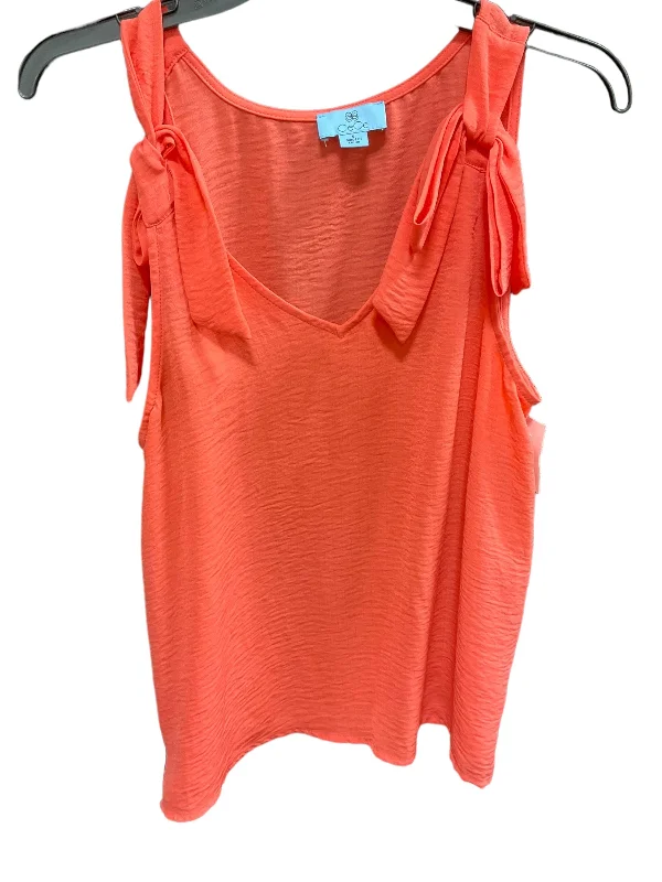 women's tops for those who appreciate subtle and muted tonesOrange Top Sleeveless Cece, Size S