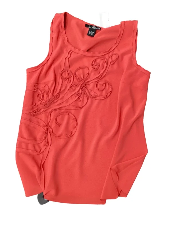 women's tops for glamorous eveningsOrange Top Sleeveless Willi Smith, Size L