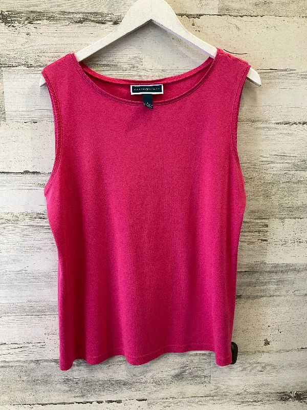 women's tops for those who love to dress up their casual looks with stylish topsPink Top Sleeveless Basic Karen Scott, Size L