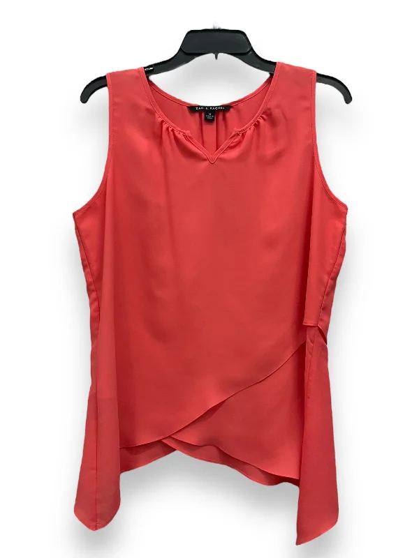 women's tops with sheer overlaysPink Top Sleeveless Zac And Rachel, Size M