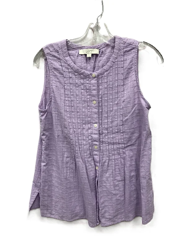 women's tops with cold-shoulder cutsPurple Top Sleeveless By Loft, Size: S