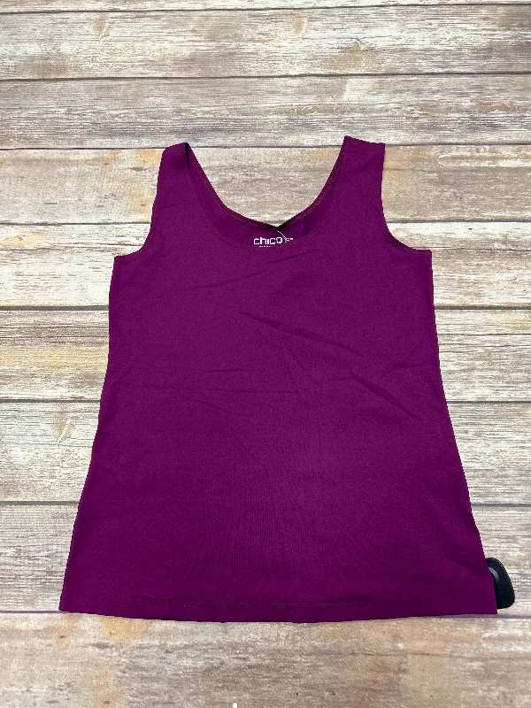 women's tops for casual FridaysPurple Top Sleeveless Chicos, Size S