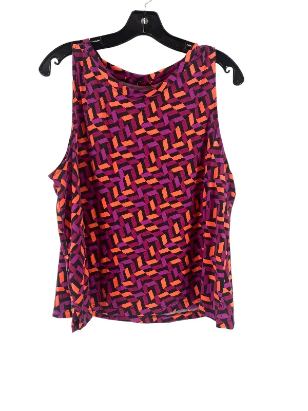 women's tops with geometric patternsPurple Top Sleeveless Lou And Grey, Size Xl