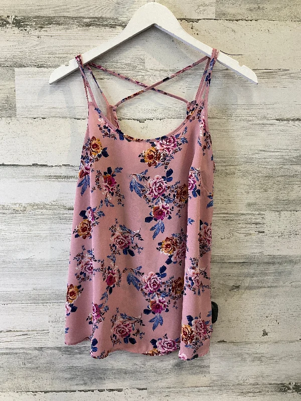 women's tops for those who want to elevate their everyday wear with chic and elegant piecesPurple Top Sleeveless Pink Rose, Size L