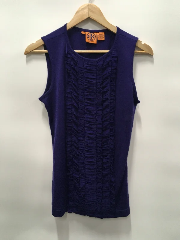 women's tops with spaghetti straps and deep V-necksPurple Top Sleeveless Tory Burch, Size S