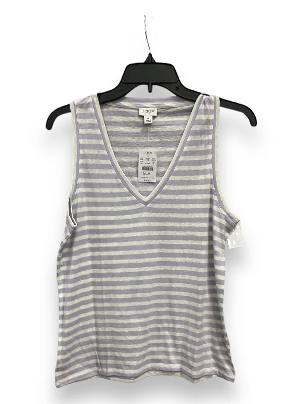 women's tops for those who want to make a fashion statementPurple & White Top Sleeveless J. Crew, Size S