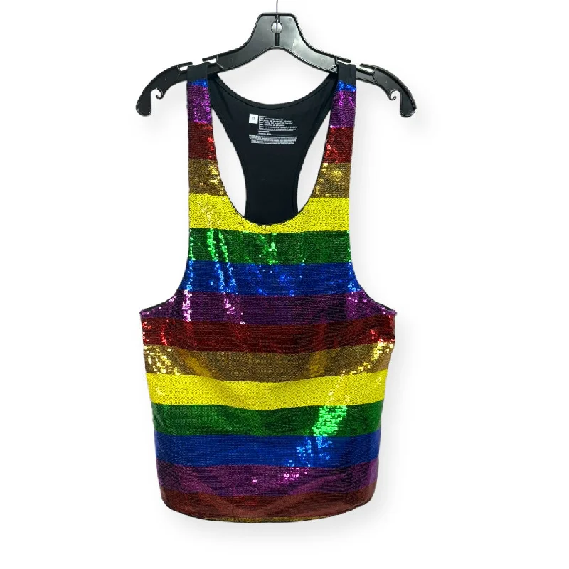 women's tops for layeringRainbow Sequined Print Top Sleeveless Target, Size Xs