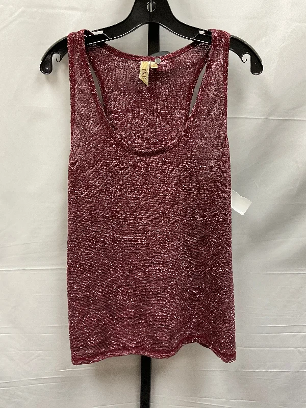 women's tops with lace-up frontsRed Top Sleeveless Bke, Size Xl