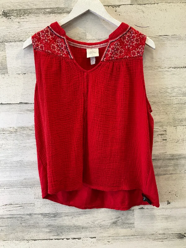 women's tops for gala dinnersRed Top Sleeveless Knox Rose, Size M