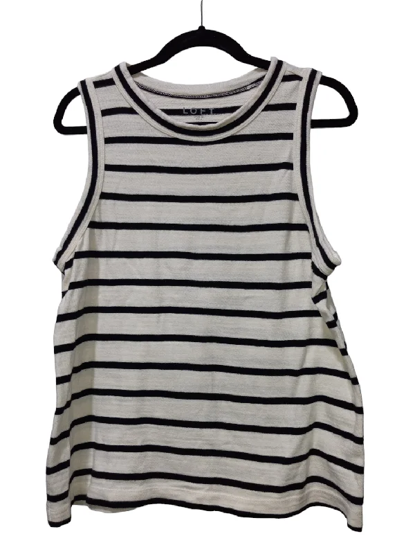 women's tops for black-tie affairsStriped Pattern Top Sleeveless Loft, Size L