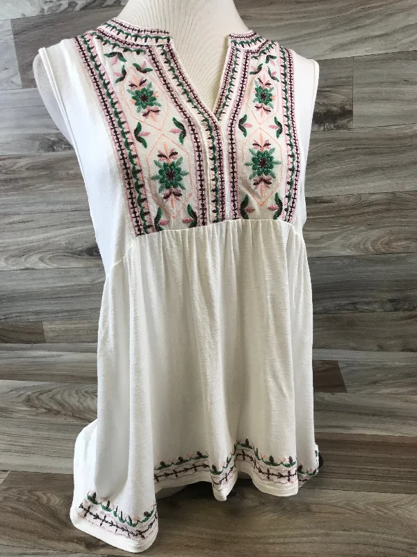 cozy women's tops for fall and winterWhite Top Sleeveless Knox Rose, Size S