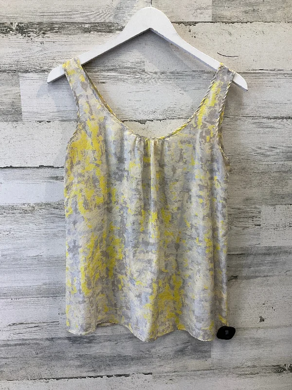 women's tops with sheer overlaysYellow Top Sleeveless Cabi, Size Xs