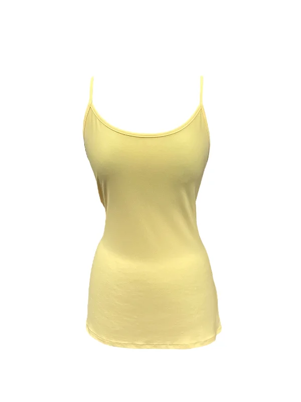 women's tops for beach outingsYellow Top Sleeveless Carol Rose, Size M