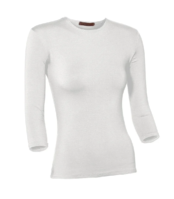 PB&J Ladies Lycra 3/4 Sleeve Shell - White