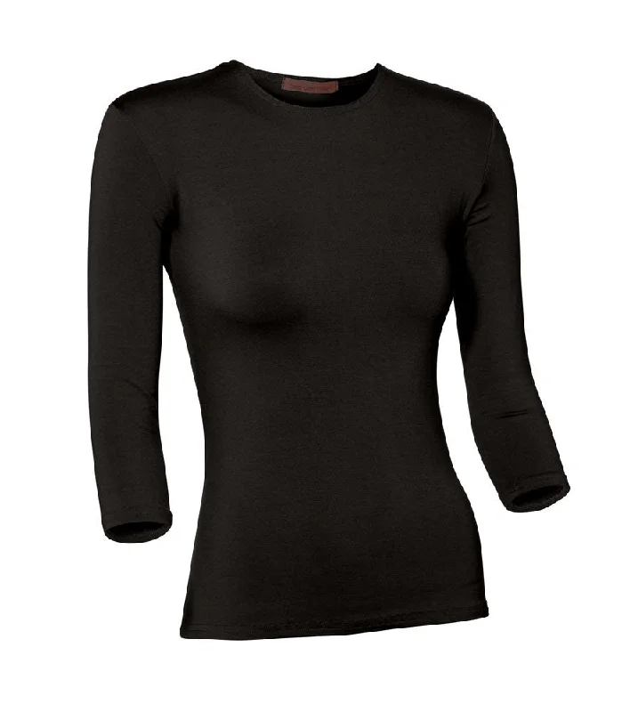 PB&J Ladies Modal 3/4 Sleeve Shell - Black