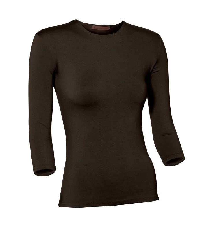 PB&J Ladies Modal 3/4 Sleeve Shell - Brown