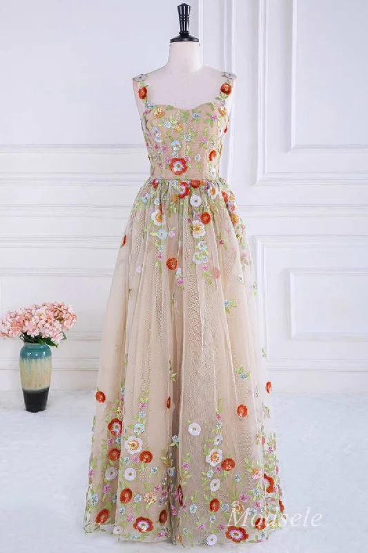 prom dress color trendsNude Sequin Appliques Sweetheart A-Line Long Prom Dress