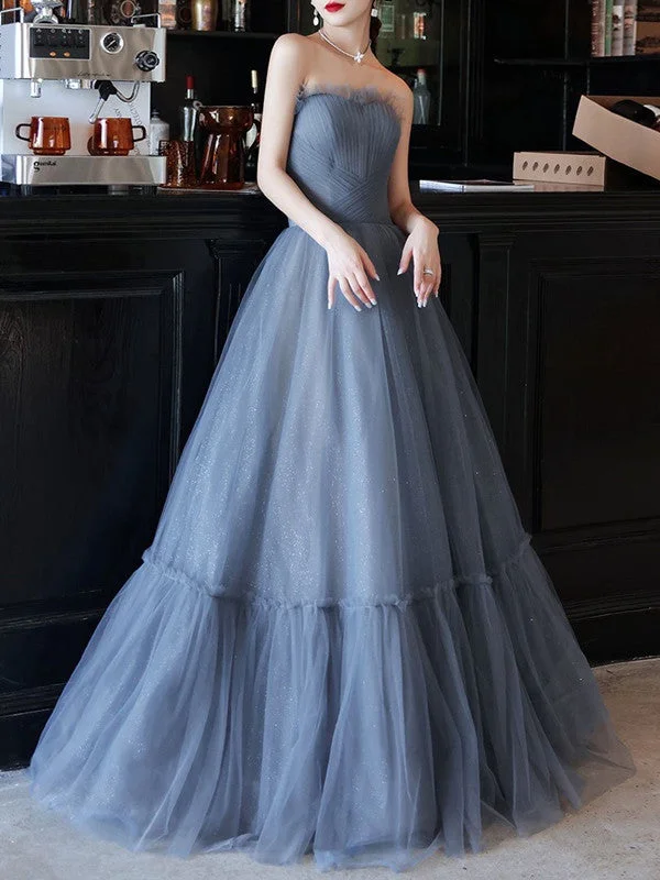 tulle prom dressesPrincess A-line Shiny Prom Dresses, 2022 Newest A-line Prom Dresses, Popular Dresses, Long Prom Dresses